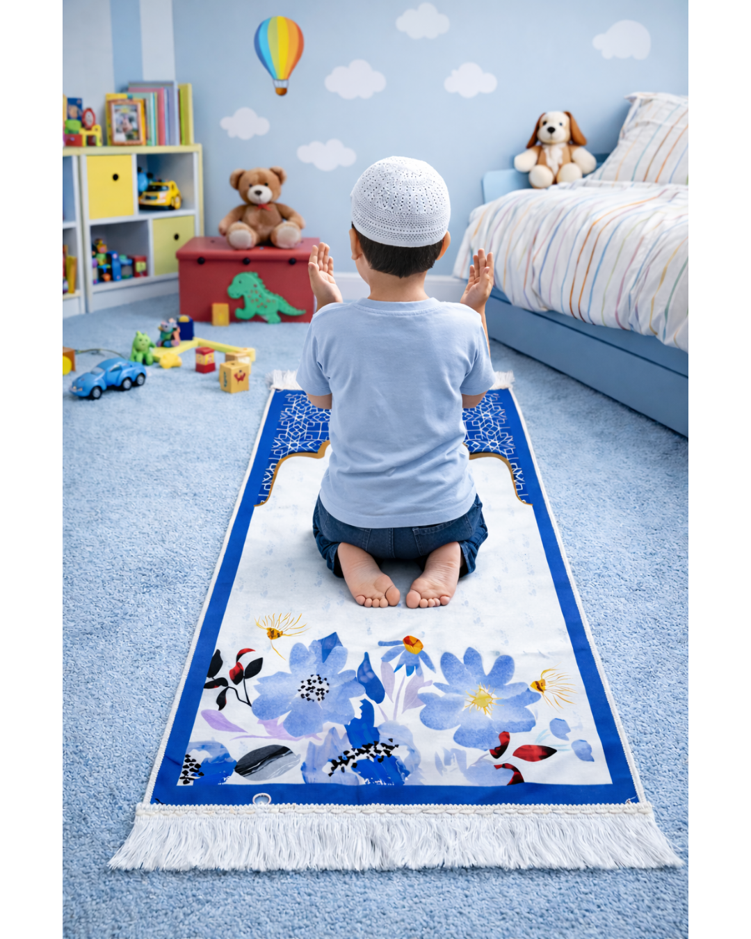 Çocuk Seccadesi Lale desenli 40×95 cm | Dijital Baskı | Renkli & Eğitici Tasarım (Kopya)