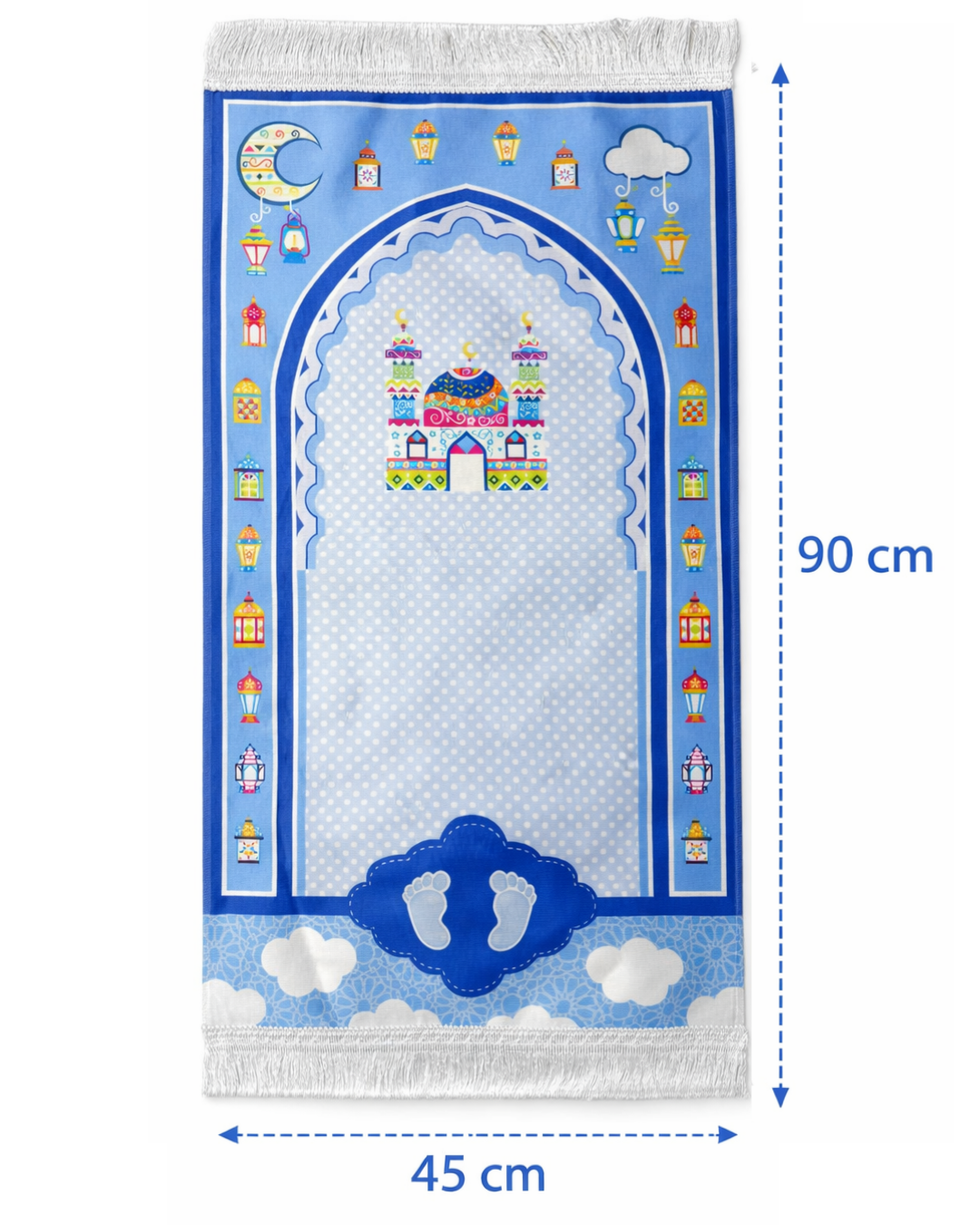 İsim Nakışlı Çocuk Seccadesi Kabe desenli 40×95 cm | Dijital Baskı | Renkli & Eğitici Tasarım (Kopya)