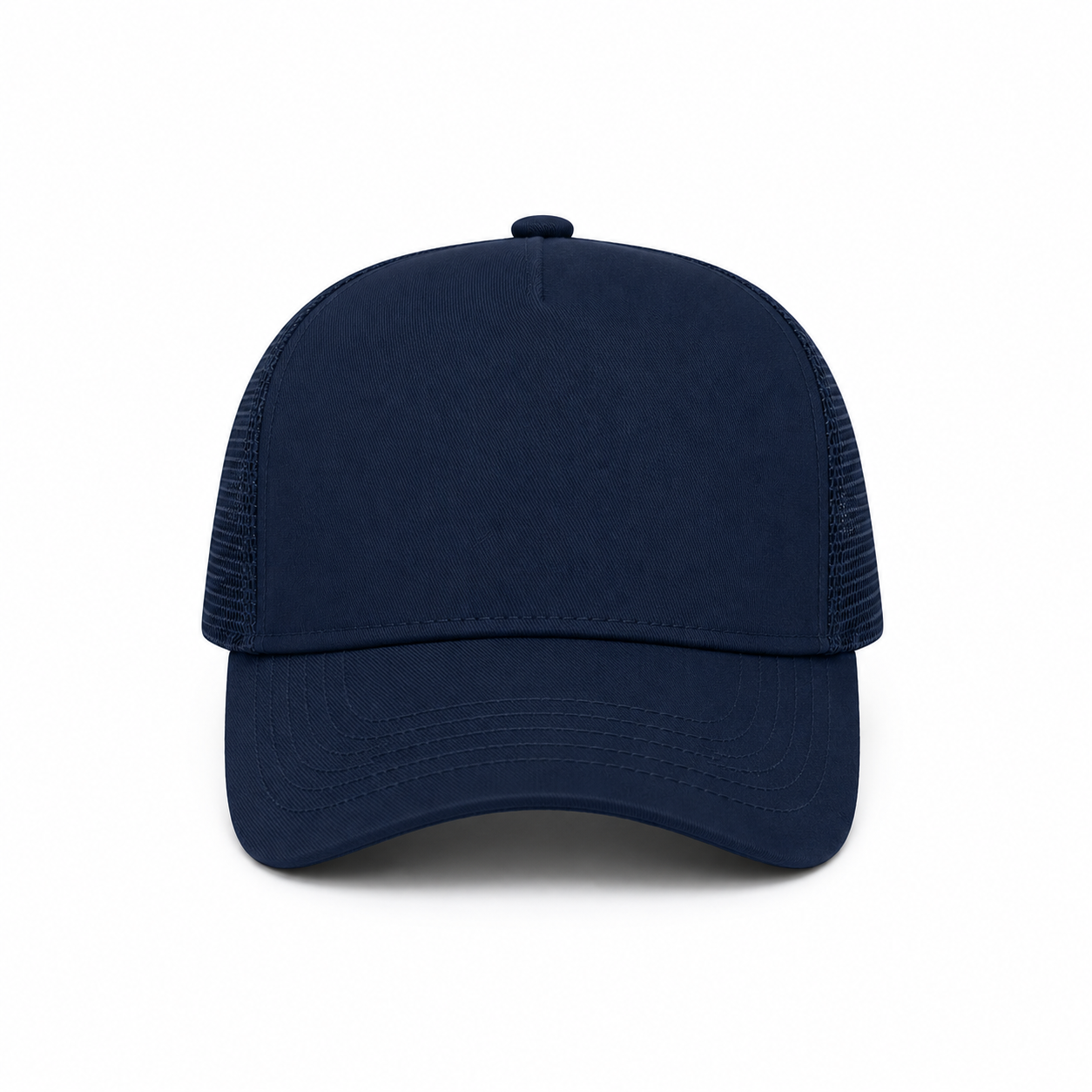 Lacivert Fileli Şapka Arkası Çıtçıt Ayarlı Gabardin Kumaş Unisex Trucker Şapka
