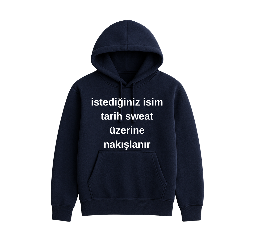Kişiye Özel Nakışlı Hoodie – 300 GSM Şardonlu 3 İplik