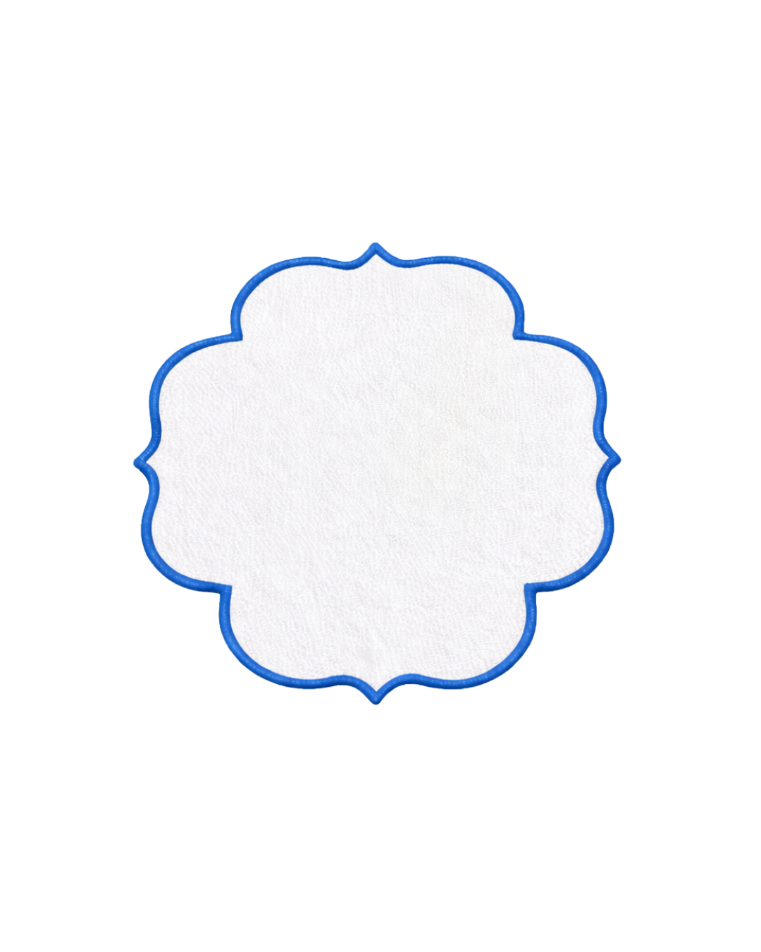 Nakışlı Keten Kahve Yanı Peçetesi – 14x14 cm | Renkli Kenar Detaylı Türk Kahvesi Sunum Peçetesi