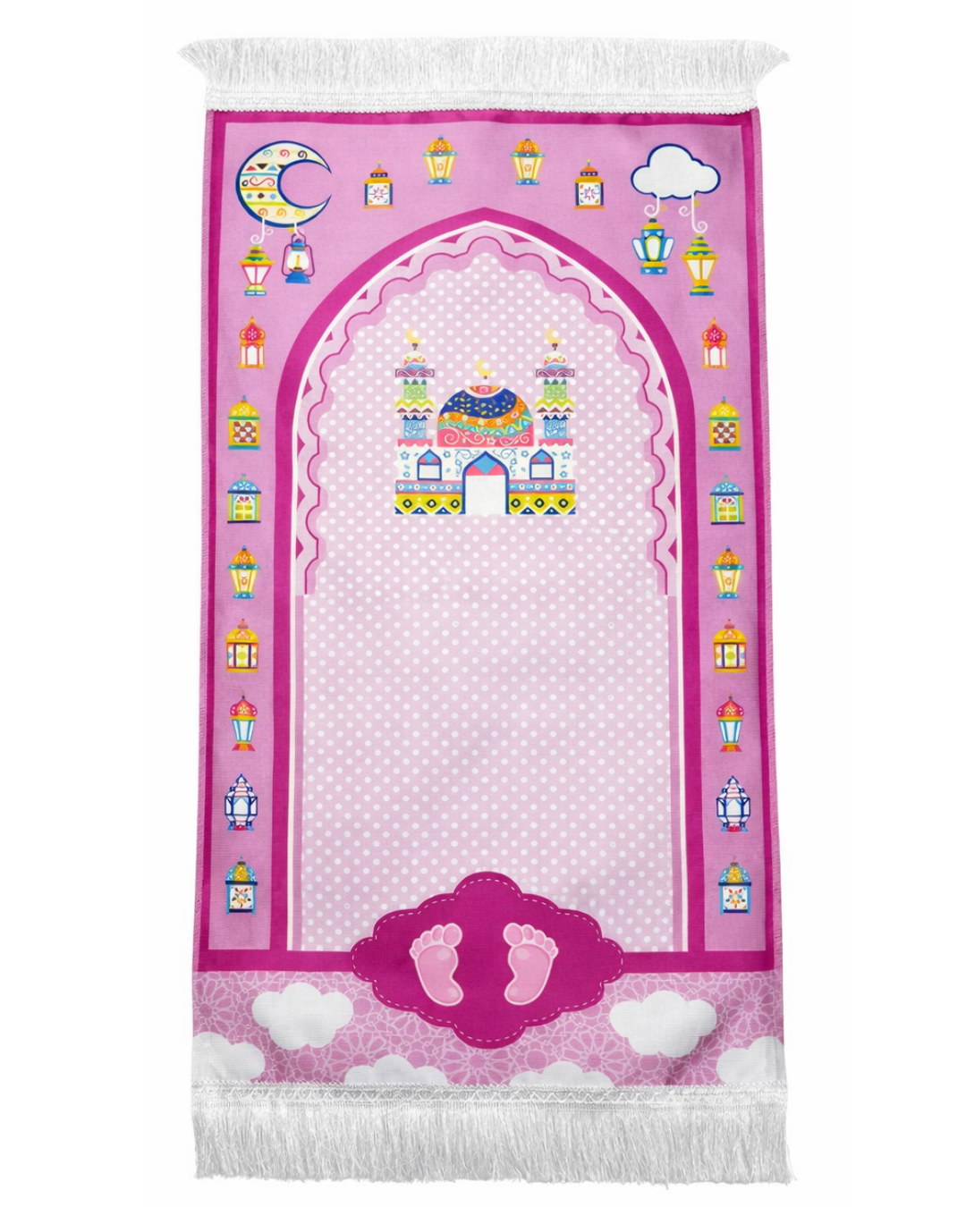 İsim Nakışlı Çocuk Seccadesi Kabe desenli 40×95 cm | Dijital Baskı | Renkli & Eğitici Tasarım (Kopya)