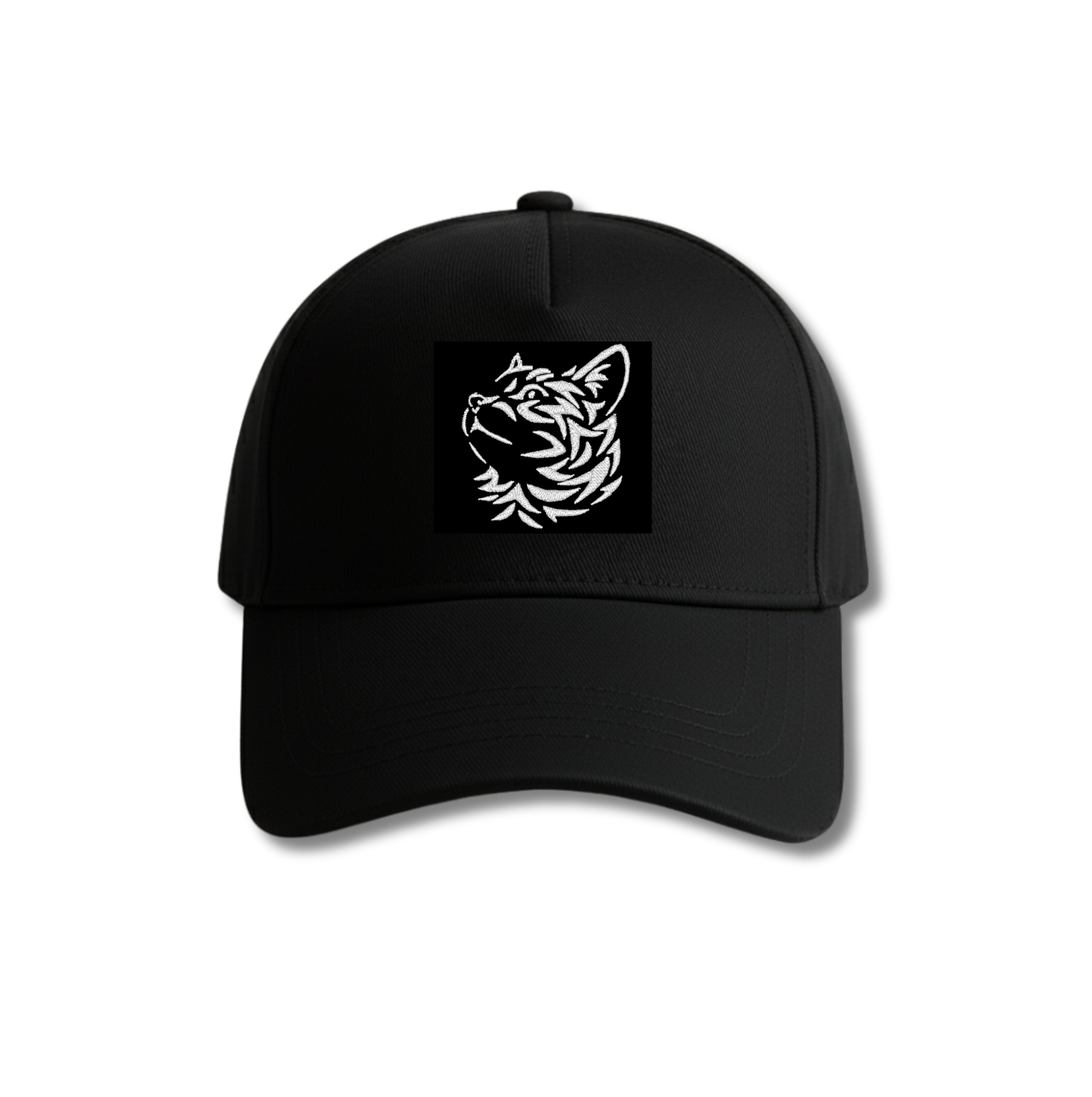 Kedi Nakışlı Siyah %100 Cotton Şapka | Metal Toka Ayarlı Unisex (Kopya)