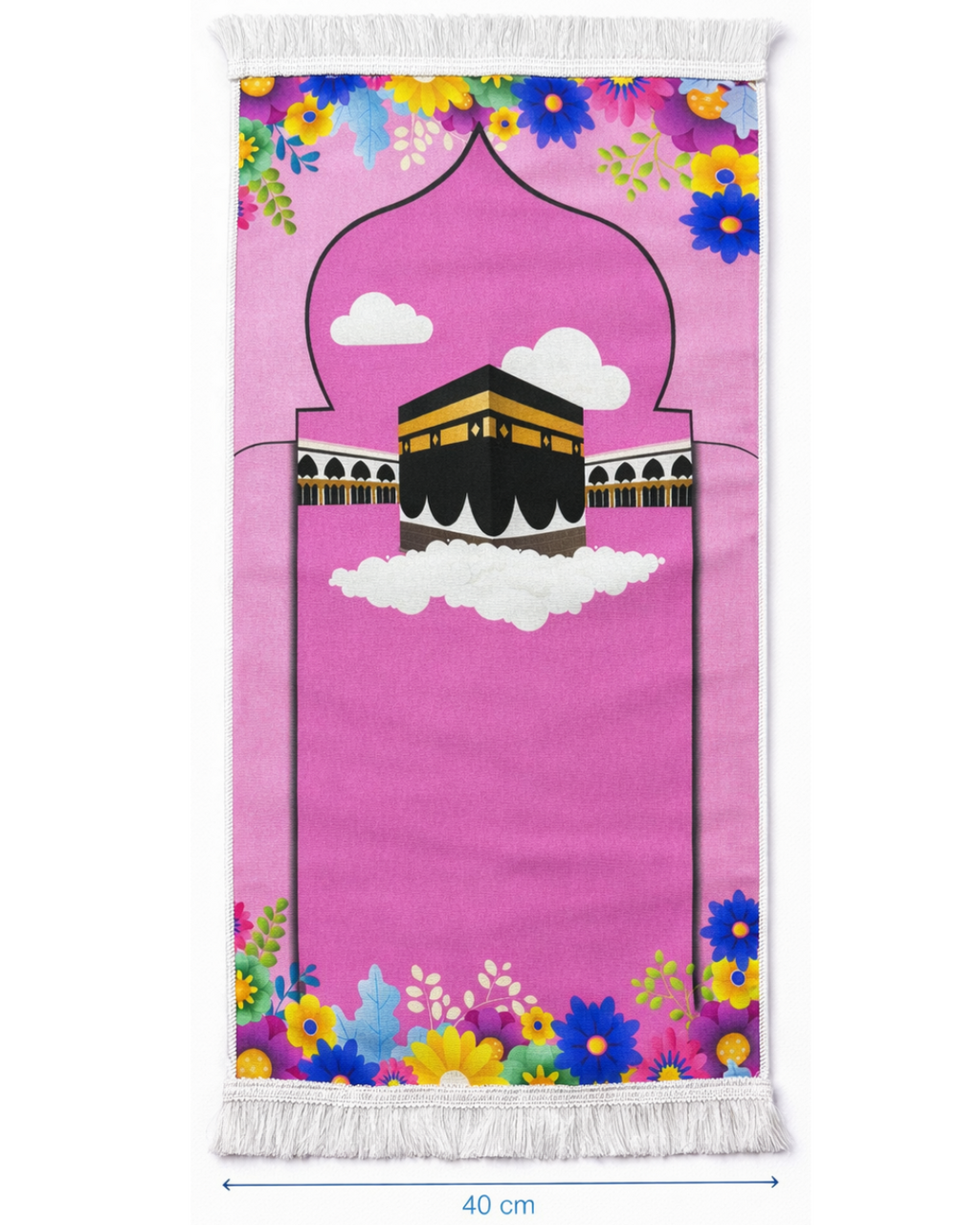 Çocuk Seccadesi Kabe desenli 40×95 cm | Dijital Baskı | Renkli & Eğitici Tasarım