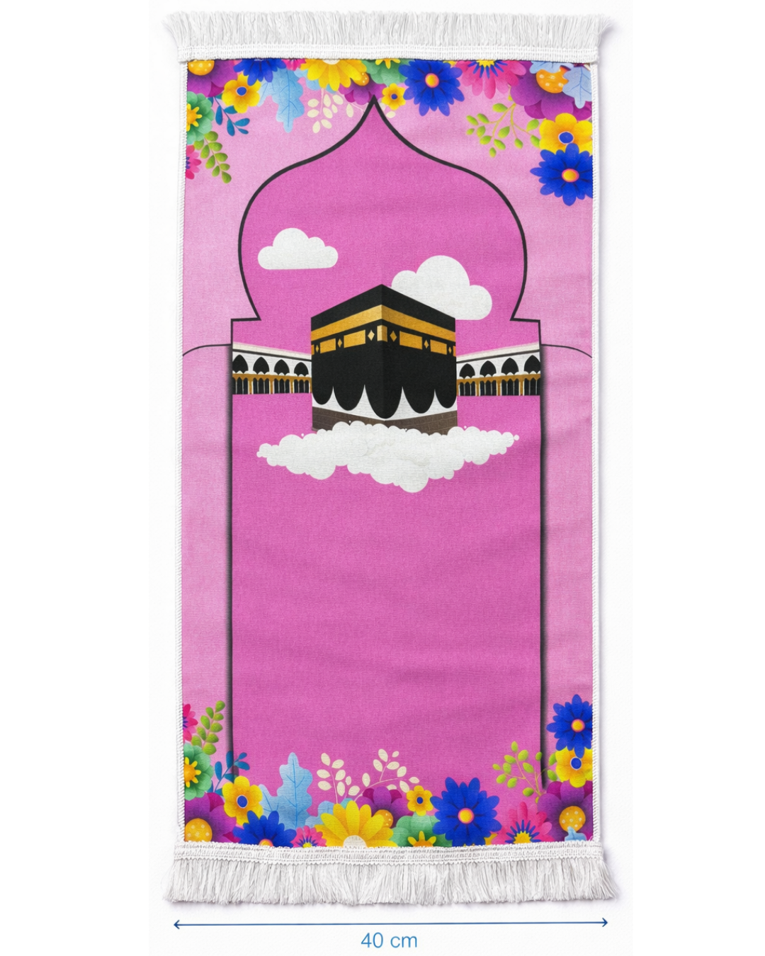 Çocuk Seccadesi Kabe desenli 40×95 cm | Dijital Baskı | Renkli & Eğitici Tasarım