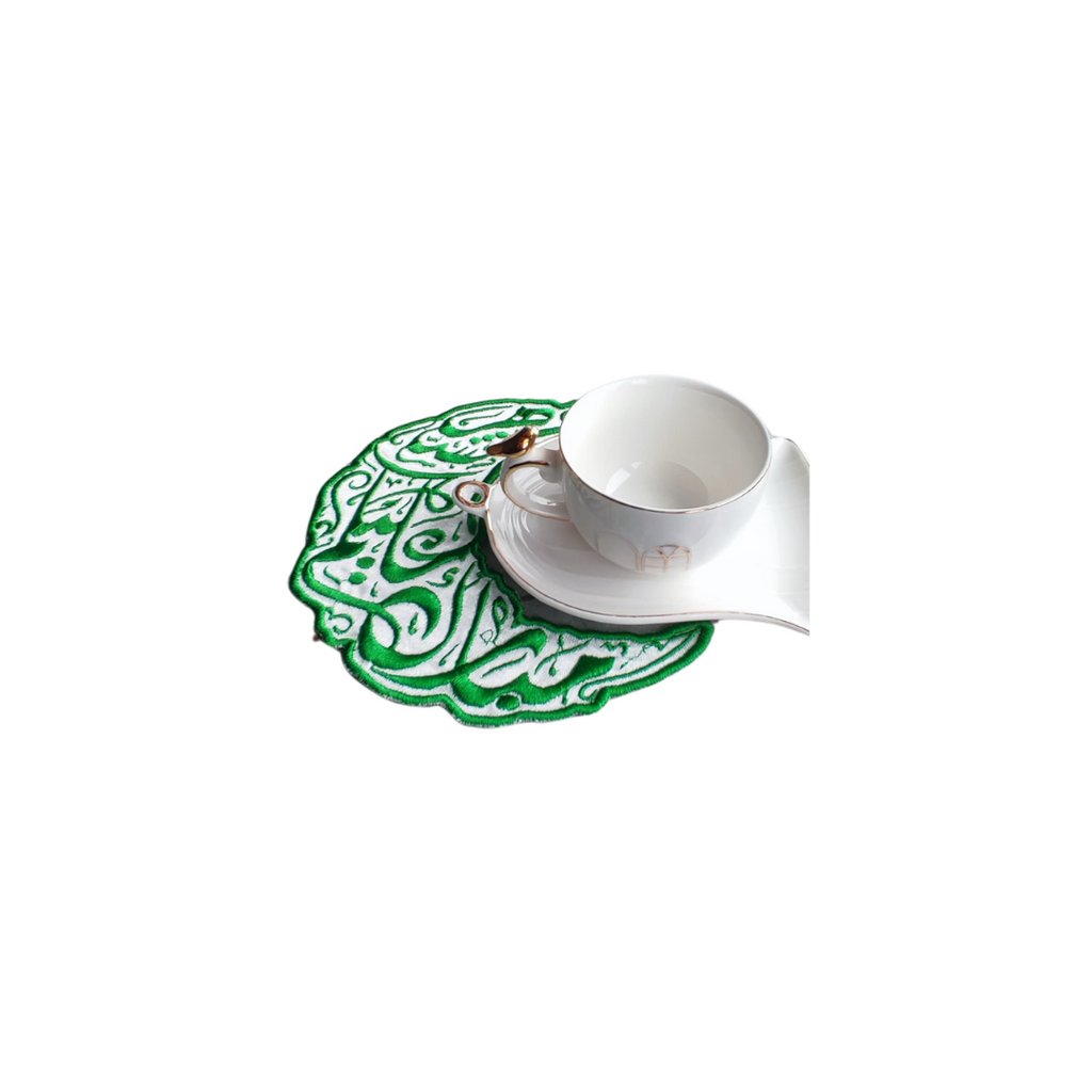 Ramazan-ı Kerim Yazılı Nakışlı Sunum Peçetesi – 6 Parça | Keten Kumaş | Özel Tasarım