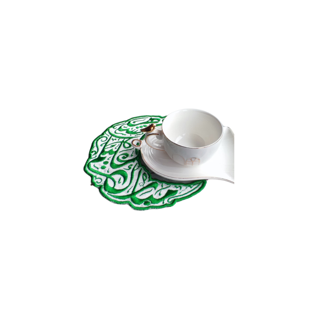 Ramazan-ı Kerim Yazılı Nakışlı Sunum Peçetesi – 6 Parça | Keten Kumaş | Özel Tasarım