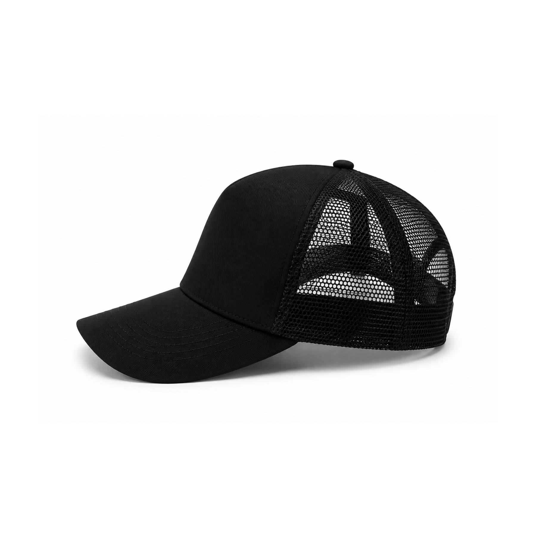 Lacivert Fileli Şapka Arkası Çıtçıt Ayarlı Gabardin Kumaş Unisex Trucker Şapka